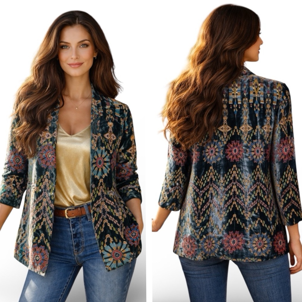 Johnny Was velvet Alika velvet blazer/jacket NWT